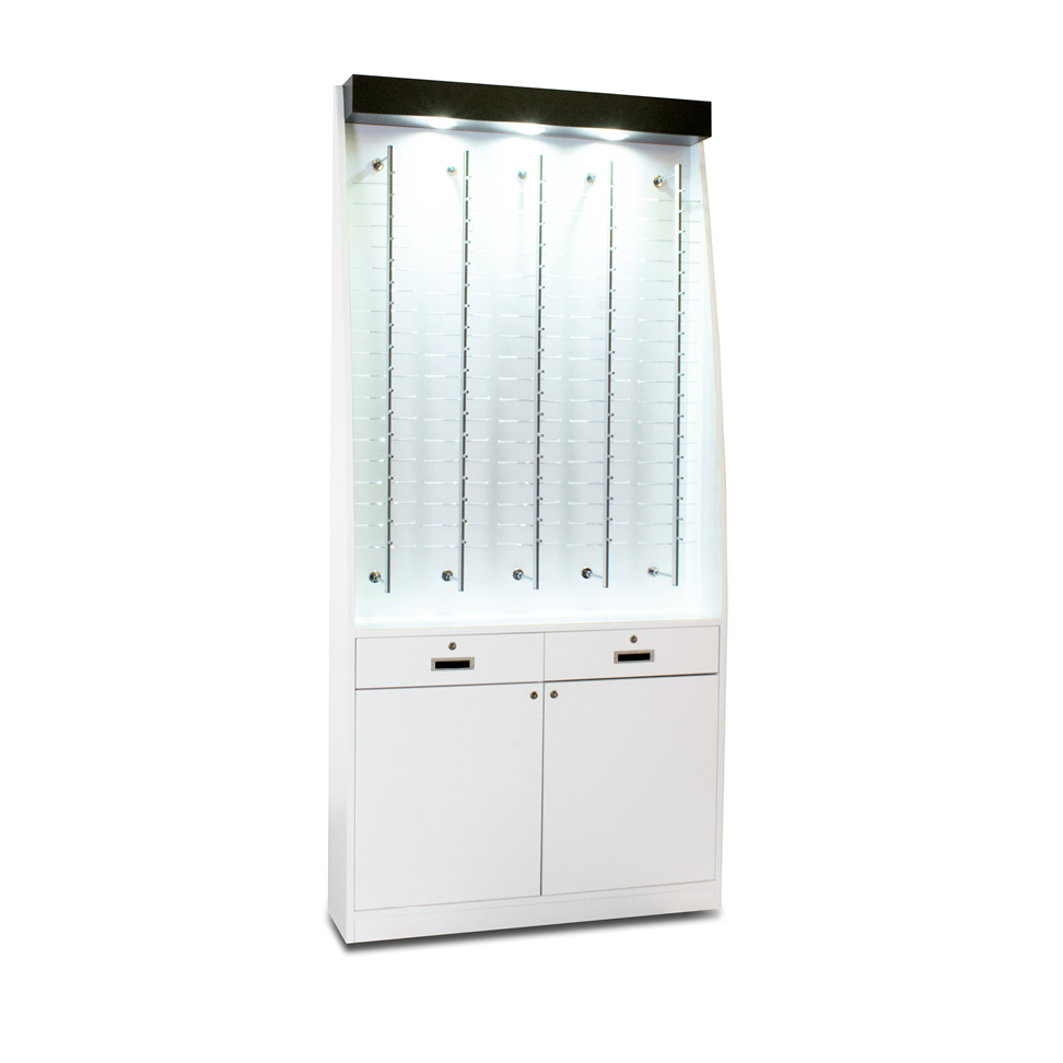 OP 880 65 ½" ((DISCONTINUED) Brushed Silver Laminate, Black Frame)