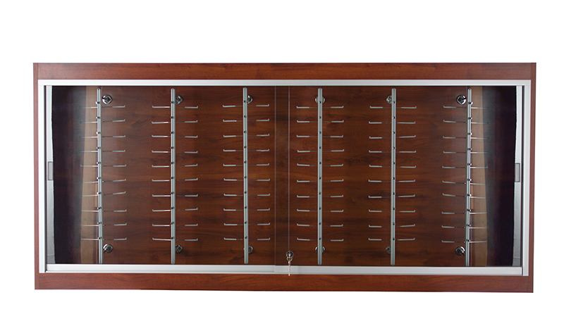OP 800 84" ((DISCONTINUED) Brushed Silver Laminate, Black Frame)